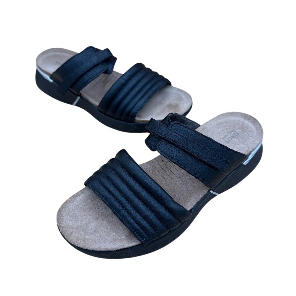 NAOT Vesta Black Leather Slide Sandals, Women's Size 9-9.5 (40), EUC